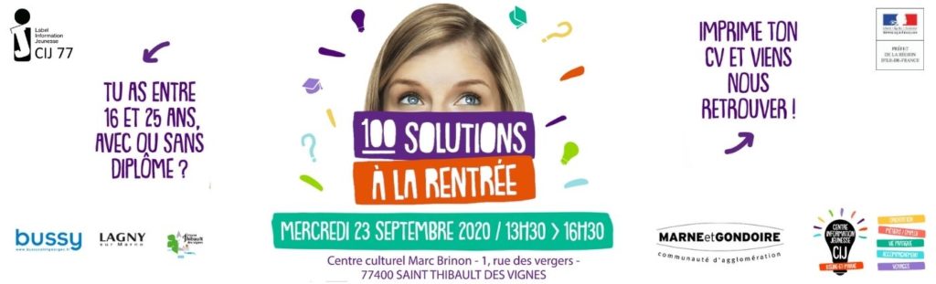 100 solutions à la rentrée - Espace Culturel Saint-Thibault des Vignes