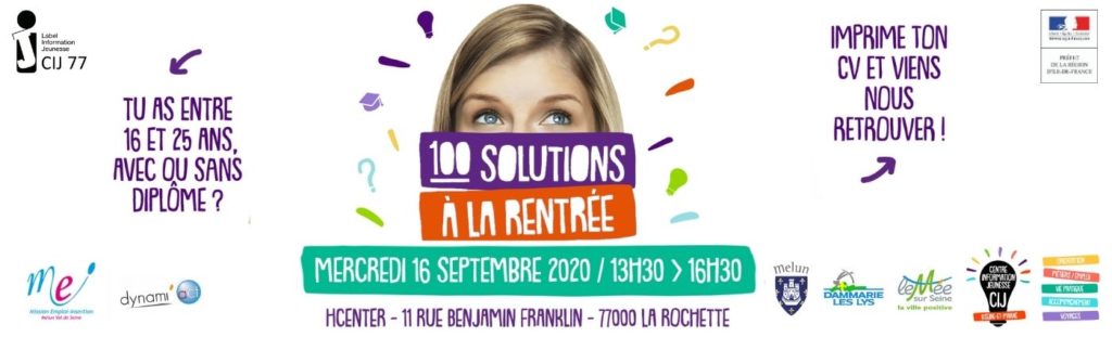 Evénement 100 solutions à la rentrée - 16 septembre 2020 - La Rochette
